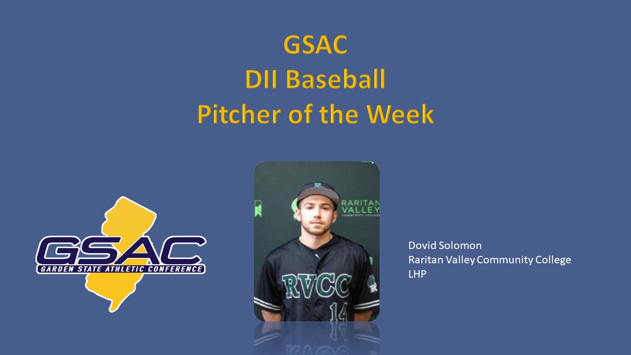 Raritan Valley's Solomon named GSAC DII Pitcher of the Week